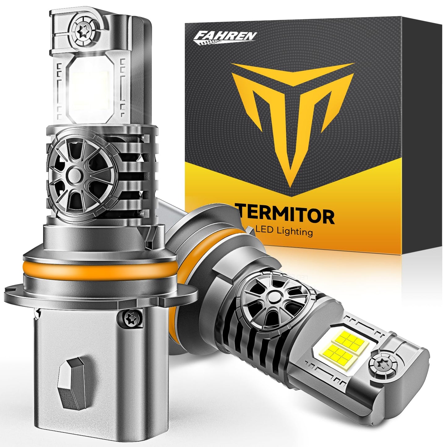 Termitor 2026 Upgraded H4/9003/HB2 Light Bulbs, 90,000LM 15X Super Bright Hi/Low Beam, 6500K Cool White H4 9003 Fog Lights, 1:1 Halogen Size Automotive Replacement IP68 Waterproof, Pack of 2