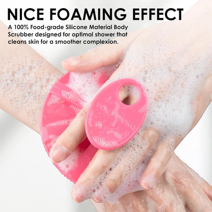 INNERNEED Duschbürste aus weichem Silikon in Lebensmittelqualität, Hand-Körperbürste zur Hautreinigung, sanftes Peeling, gute Schaumbildung (Schwarz)