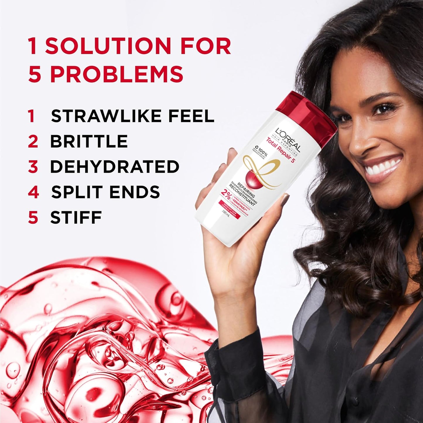 L'Oréal Paris Hair Expertise Total Repair 5 Shampoo für trockenes und strapaziertes Haar, mit Keratin XS Technologie zur Reparatur von Spliss und zur Wiederherstellung der Stärke, 828 ml (Verpackung kann variieren)