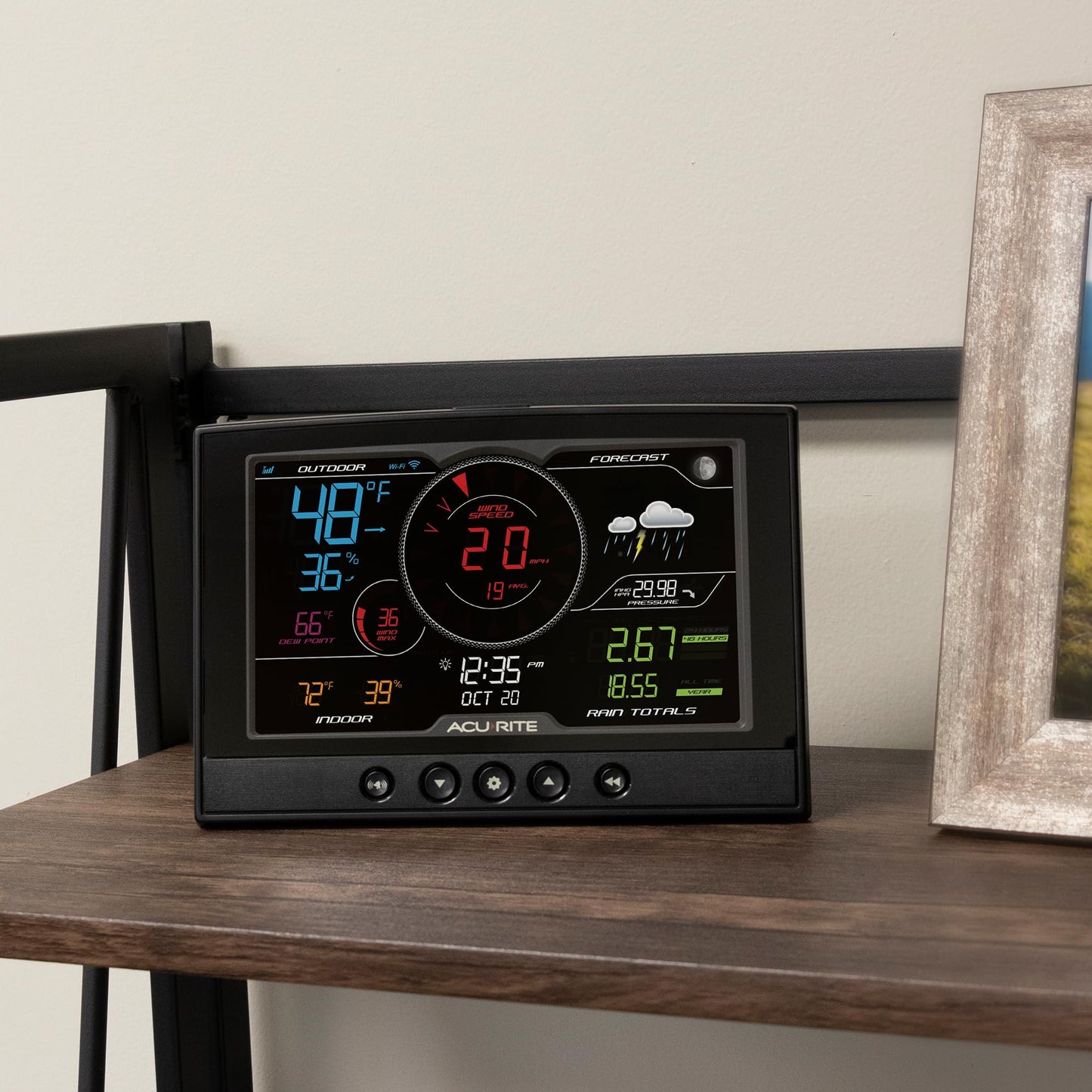 AcuRite Iris (5-in-1) Home Weather Station with Wi-Fi Connection to Weather Underground with Temperature, Humidity, Wind Speed/Direction, and Rainfall (01540M) , Black
