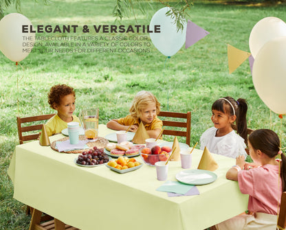 Utopia Kitchen Einweg-Tischdecke aus Kunststoff (12er Pack – 137x274 cm) Weiß Rechteckige Tischdecke Wasserdicht Schmutzabweisend Party-Tischdecke