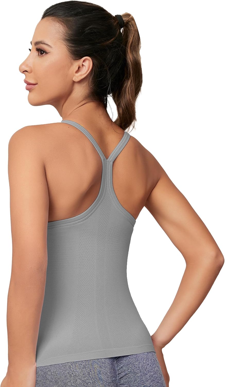 MathCat Workout Tank Tops für Damen mit integriertem BH, ärmellose Gym Tops Nahtlose Racerback Athletic Yoga Shirts
