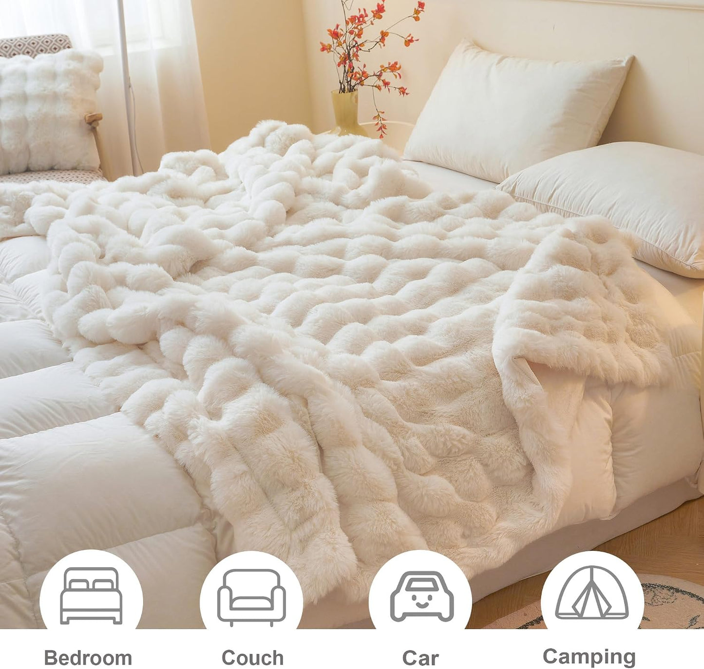 Luxurious Comfort: LIFEREVO's Fluffy Faux Rabbit Fur Throw