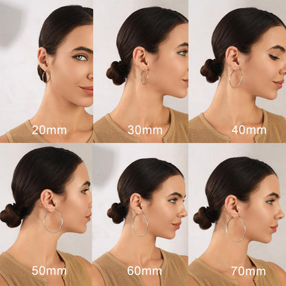 Große Gold Creolen für Frauen, Hypoallergene Dünne Gold Creolen, Sterling Silber Creolen für Damen, Extra Große, Mittelgroße, Große Creolen