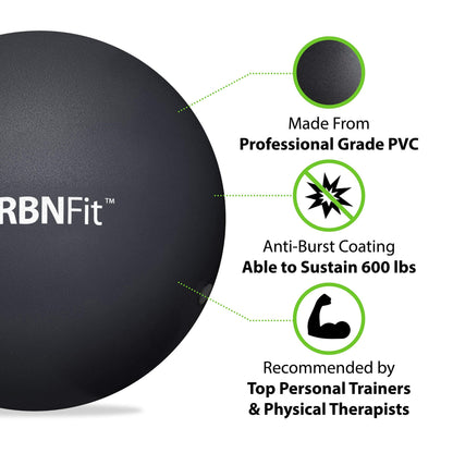 URBNFit Kleiner Gymnastikball - 23 cm Mini Pilates Ball mit Fitness Guide für Yoga, Barre, Physiotherapie, Stretching & Core Stability Workout-Pink