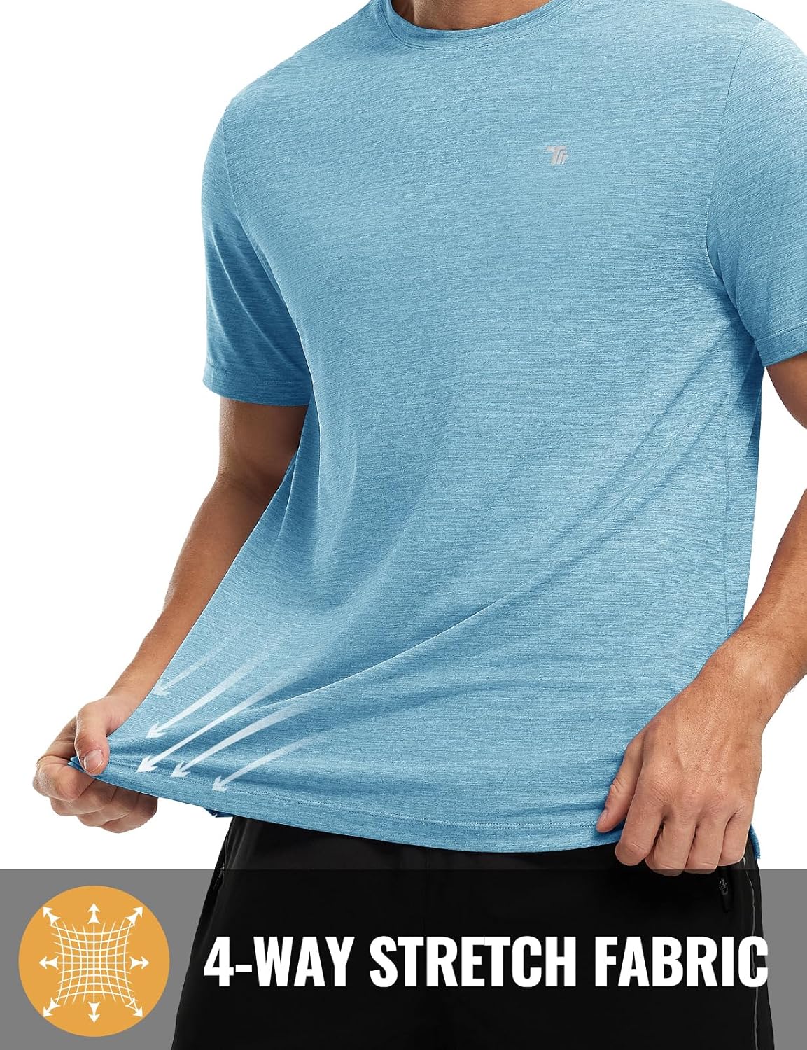 Rdruko Herren Kurzarm Trainingsshirts – Trockene Passform – Feuchtigkeitstransportierend – Für Laufen, Fitnessstudio, aktiven Sport