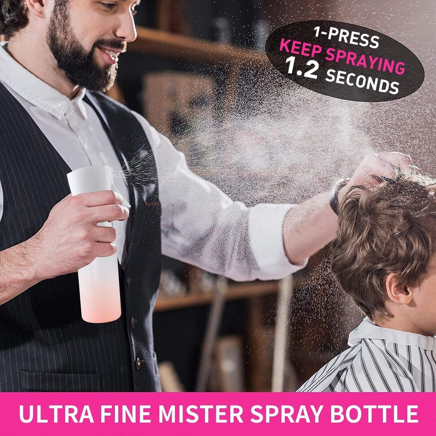 TANSHINE Kontinuierliche Haar Pflanze Mister Sprühflasche Fein Leer Klein Nebelsprühflaschen Nebelsprüher Wasser Alkohol Reinigungs Sprühnebel Flasche für Lockenhaar Styling Produkte,Pflanzen, 200ml,Klar