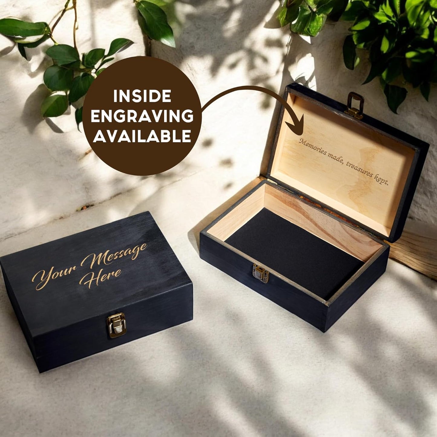 ENGRAVE MY MEMORIES Personalized Wooden Keepsake Box
