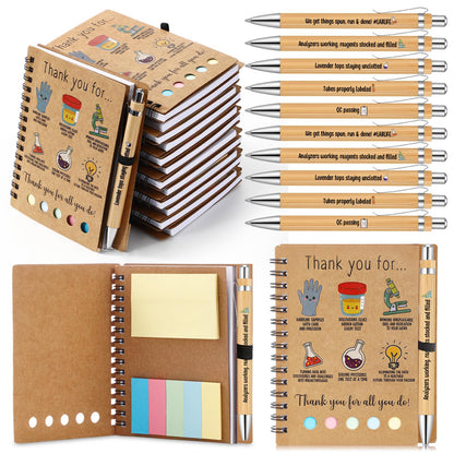 Jetec 48 Set 2026 CNA Week Gifts Bulk Nurse Appreciation Gift Set Small Inspirational Kraft Spiral Nursing Notebooks with Sticky Notes Pens for Healthcare Medical Hospital Coworker Staff Office