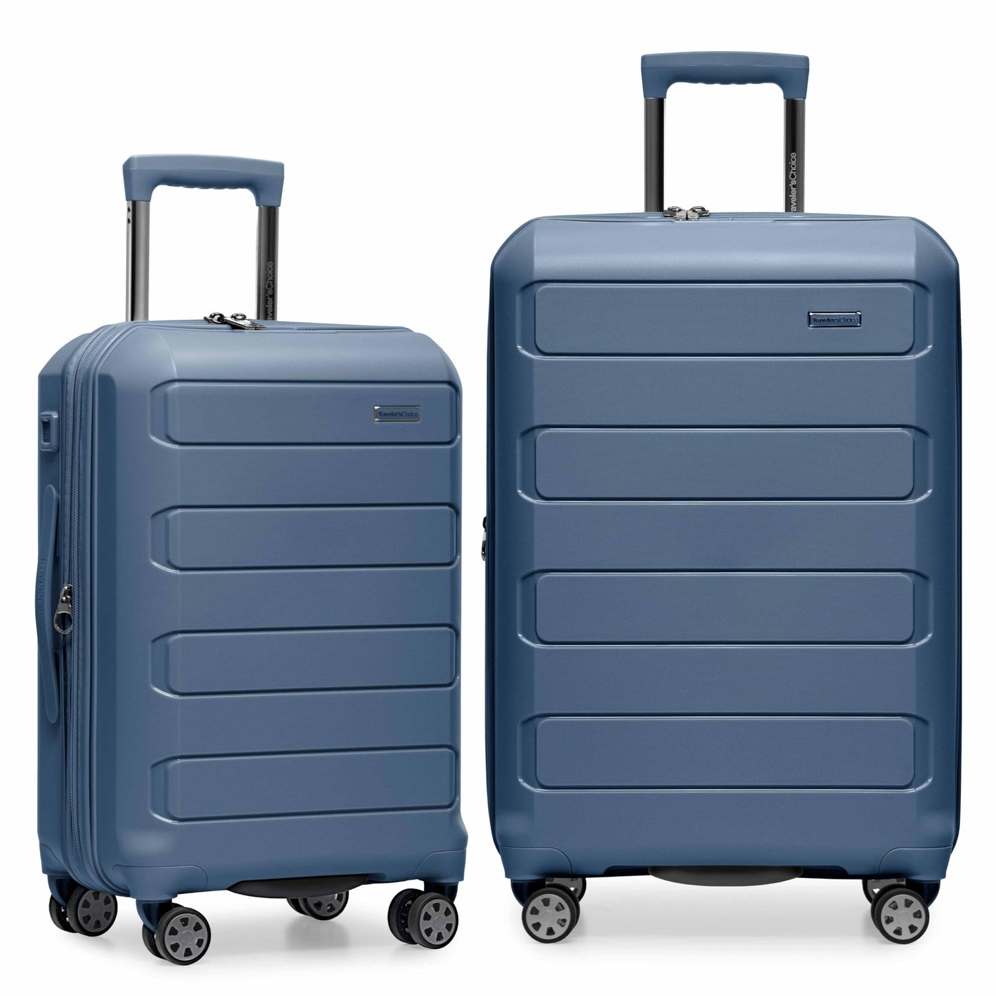 Traveler's Choice Pagosa Hardshell Expandable Luggage with Spinner Wheels, Slate Blue, 3-Piece Set (22/27/30)
