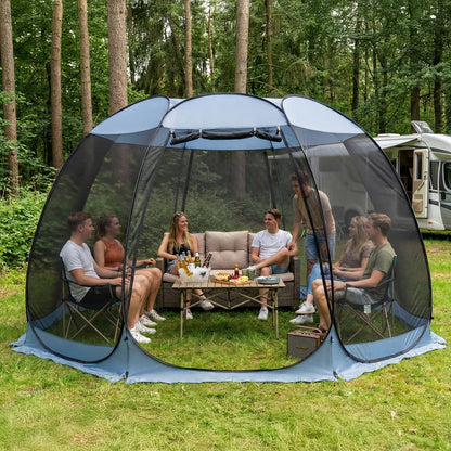 Alvantor Pop Up Screen House Tent, Instant Outdoor Gazebo with Mosquito Netting & UPF 50+ Sun Protection, Portable Canopy Shelter for Patio, Backyard, Camping (2-10 Person)