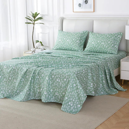 Viviland Sage Green Queen Sheet Set - Soft, Breathable, and Stylish Bedding