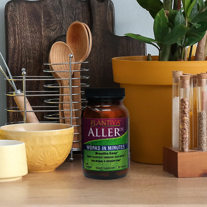AllerDx Natural Herbal Seasonal Support Supplement - Non-Drowsy, Stimulant Free, Fast-Acting Respiratory Support - 60 Capsules