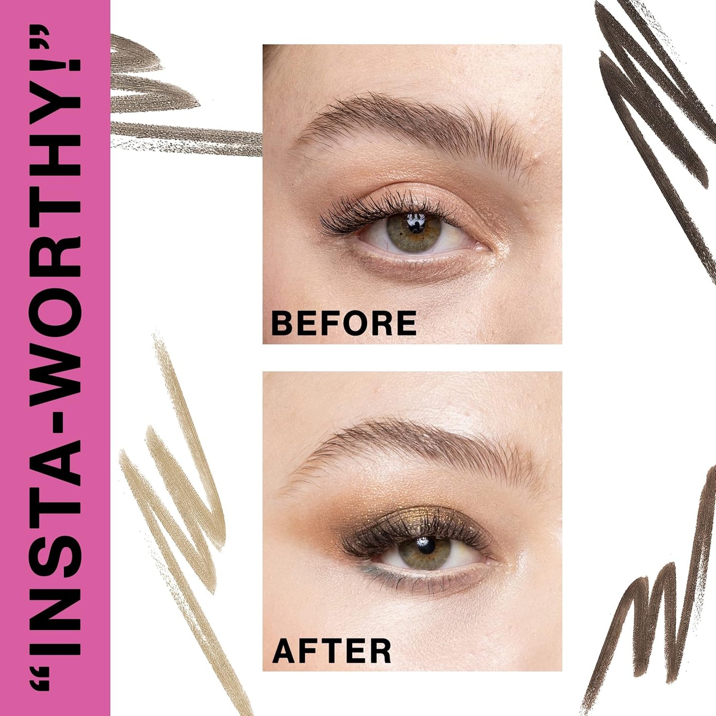 wet n wild Ultimate Eyebrow Retractable Definer Pencil, doppelseitig, feine Spitze, formt, definiert, füllt Augenbrauen aus - Dark Brown