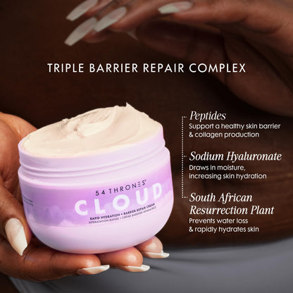 54 Thrones Daily Moisturizing Body Cream Lotion, Barrier Repair Cloud Cream, African Shea Butter Skin Care, Ugandan Vanilla & Ethiopian Honey