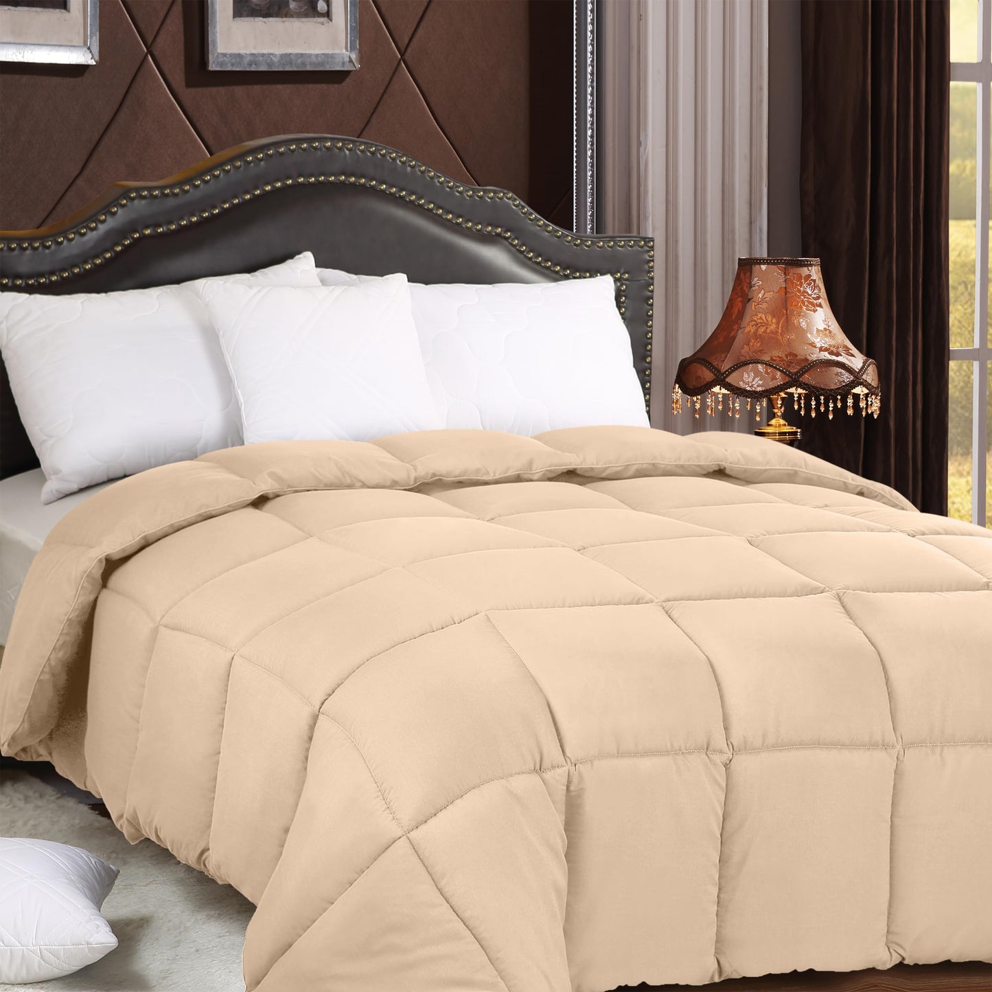Utopia Bedding Steppbetten Queen-Größe, Ganzjahres-Bettdeckeneinlage, Daunenalternative Box-gesteppte Bettdecke mit Ecklaschen, Maschinenwaschbar (Weiß)