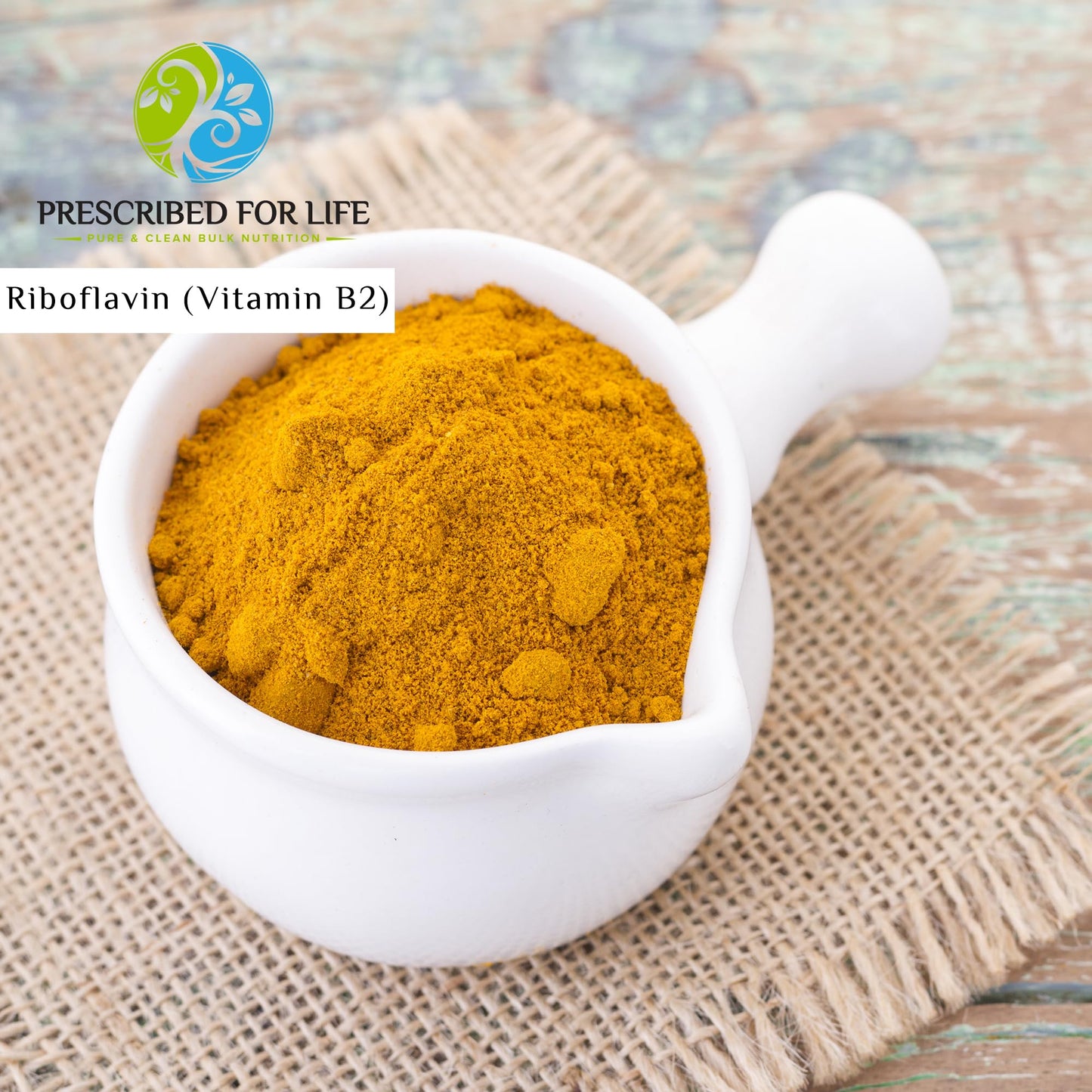 Prescribed For Life Riboflavin 5 Phosphate Powder, Vegan Vitamin B2 Supplement Powder, Gluten Free, Non GMO, Soy Free, Kosher, Natural Vitamins for Hair, Skin and Nails (10kg / 22lb)