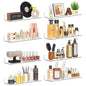 Qukaka Floating Shelves for Wall Decor, 15" Extra Clear Wall Shelves for Bedroom, Living Room, Kitchen, Bathroom Decor, Nail Polish/Book/Decoration/Makeup/Perfume Organizer Floating Shelf-3Pack