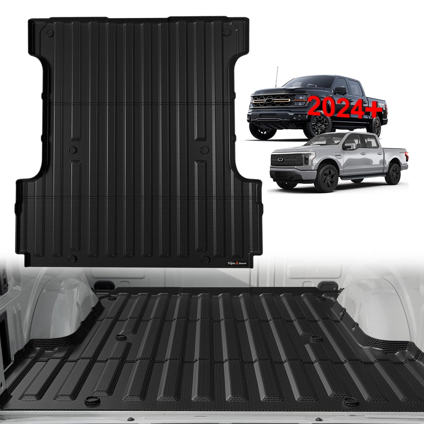 TripleAliners Truck Mat Compatible with 2019-2026 Chevy Silverado 1500 / GMC Sierra 1500 6.6FT Accessories, Truck Bed Mat Heavy Duty Custom Fit All Weather Protection TPE Pickup Liner, Standard Bed