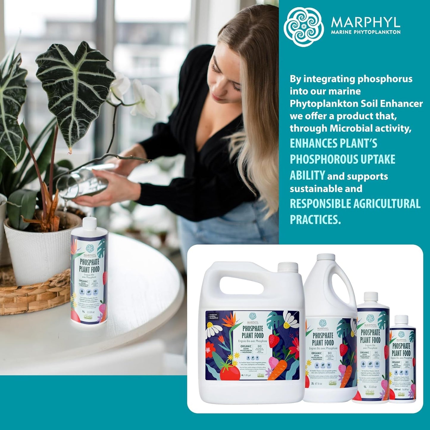 MARPHYL Universaldünger – Organischer, nährstoffreicher Dünger & Bodenverbesserer für Zimmer- & Gartenblumen, Gemüse, Sukkulenten, Bambus & Hydrokulturen