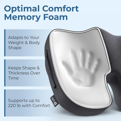 5 STARS UNITED Seat Cushion - Memory Foam Chair Cushion for Tailbone Pain Relief