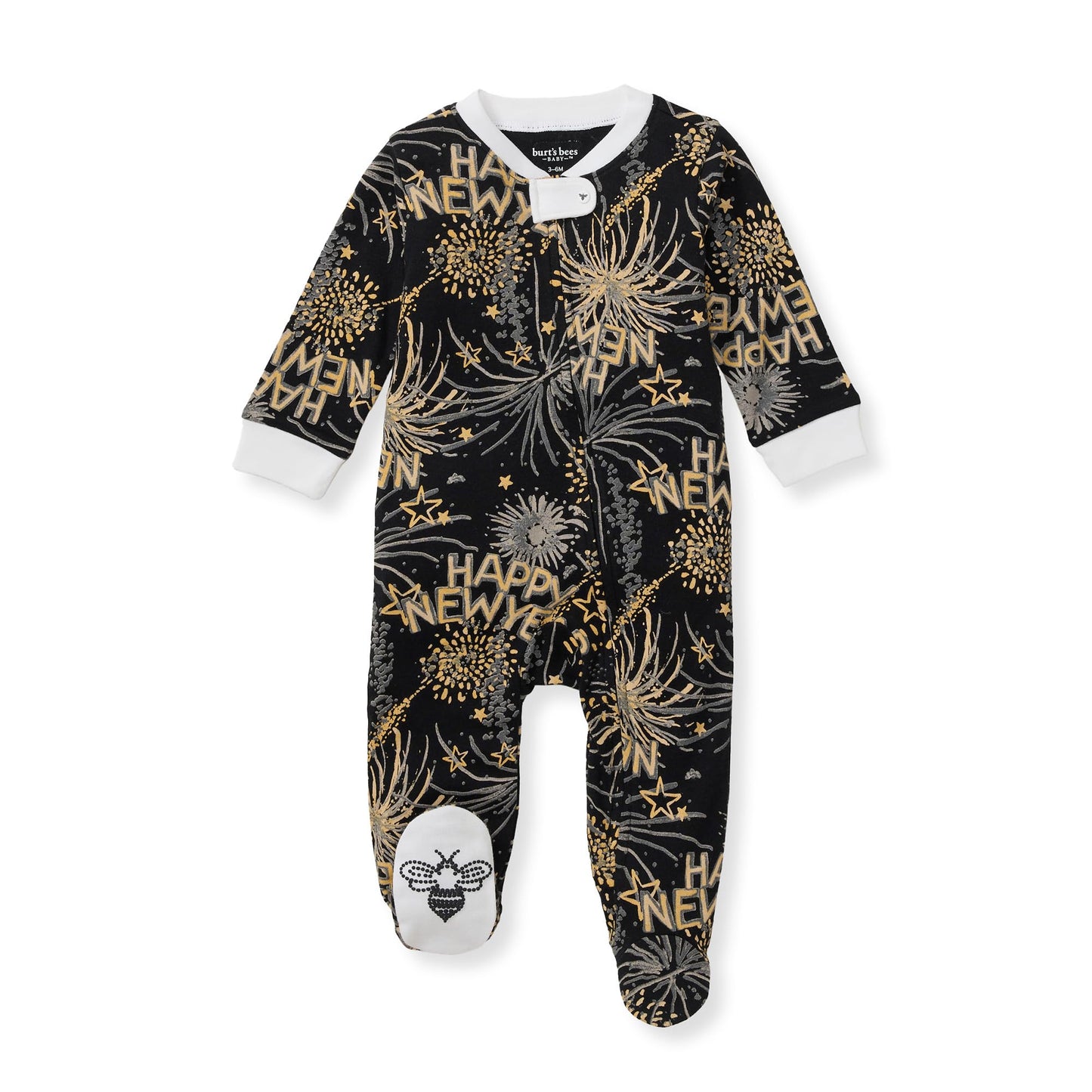 Burt's Bees Baby Boys Sleep and Play Pajamas, 100% Organic Cotton, One-piece PJs, Diagonal Zip Up Loose Fit Footie
