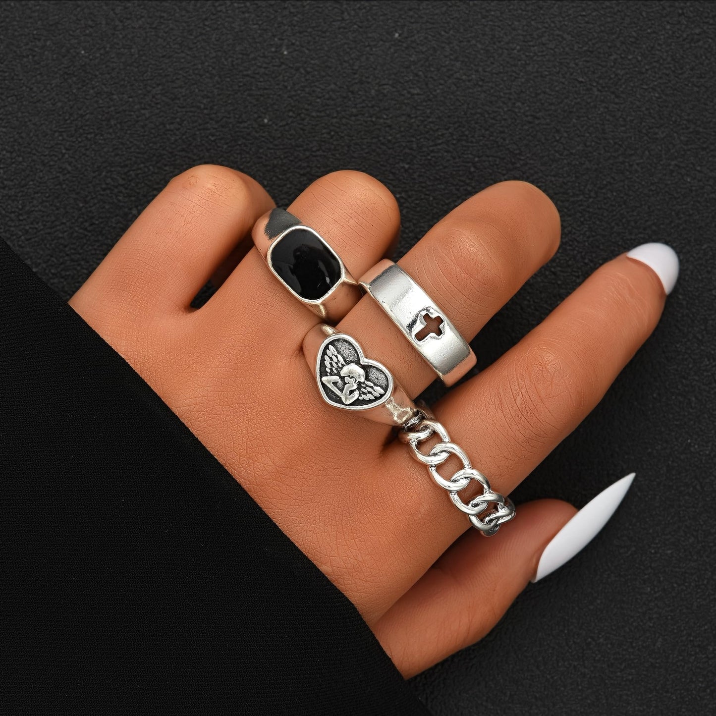 FAXHION 24-60 Pcs Gold Stackable Rings for Women, Knuckle Rings Chunky Gold Ring Set Dainty Stacking Cute Rings, Multiple Sizes Cute Jewelry Set Gift