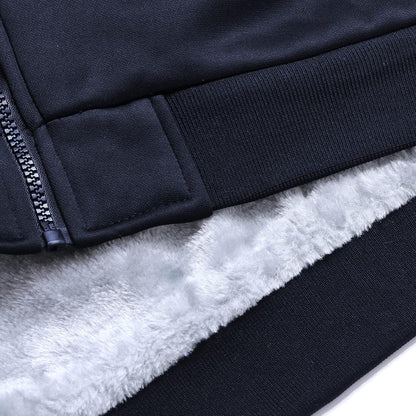 Herren-Hoodie, schweres Fleece-Futter, verdickt, warm, mit Kängurutasche für Outdoor und Freizeit