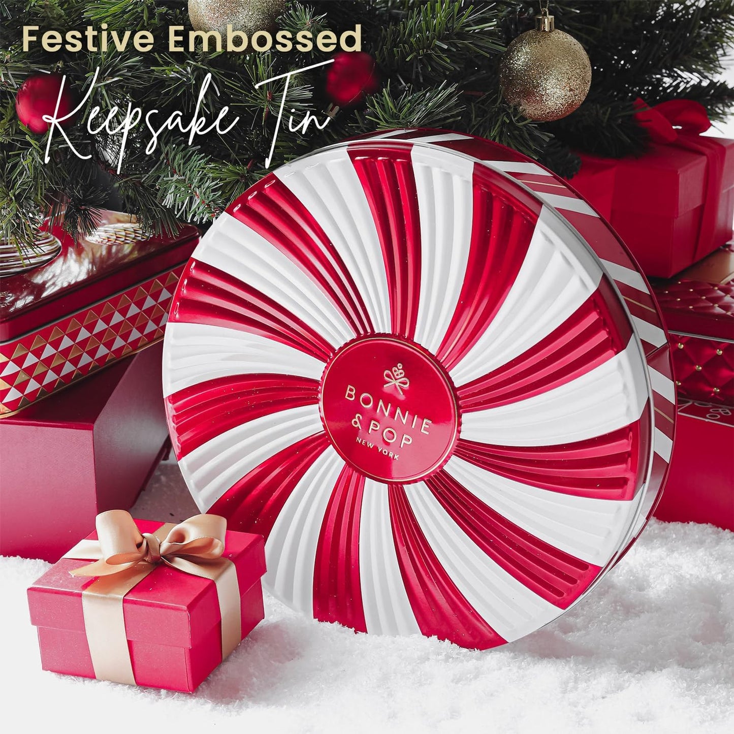 BONNIE AND POP Weihnachtsgeschenkkorb – Weihnachtsgeschenke – Pralinen- und Nussgeschenkbox, Sortimentstablett – Geburtstag, Beileid, Genesung, Männer, Frauen & Familien