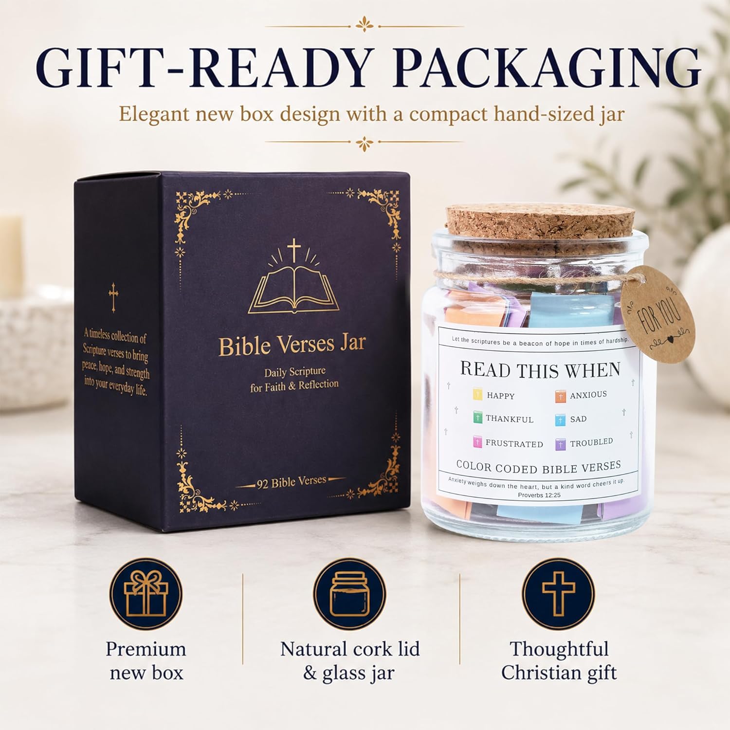 Read This When Bible Verses Jar – Birthday Gifts for Women, Christian Gifts for Women, Graduations Gift for Her, Fathers Day Gift