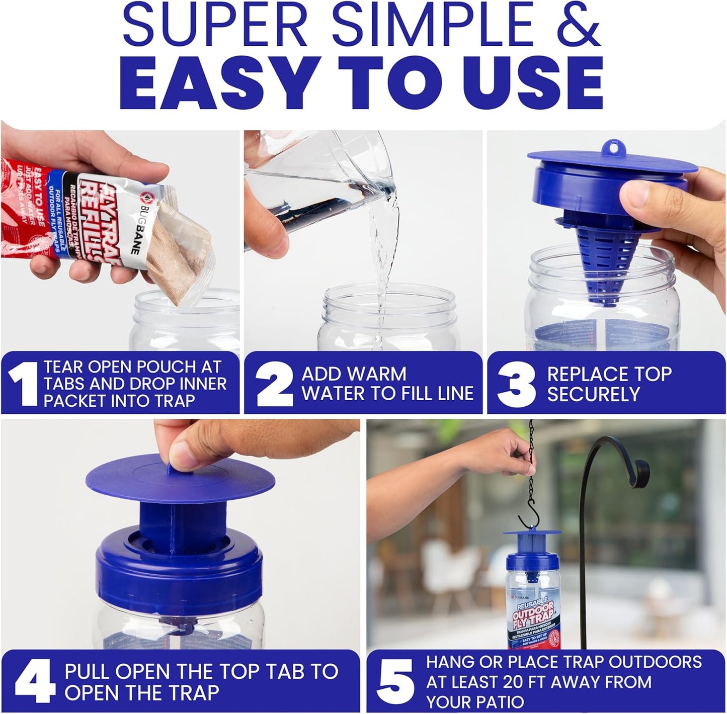 Outdoor Fly Control Made Easy with BugBane's 2 Fly Traps