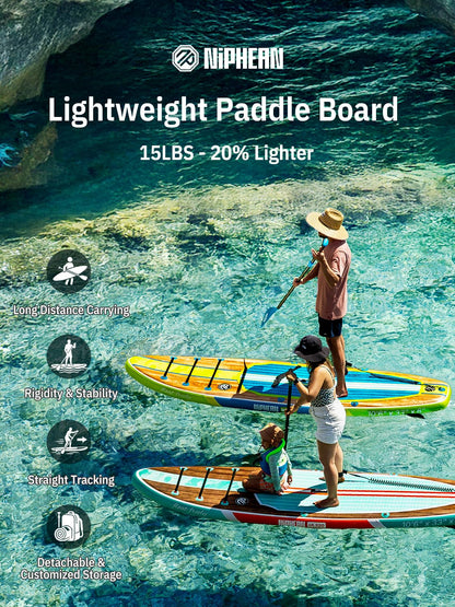 Niphean Inflatable Stand Up Paddle Board with SUP Accessories, Anti-Slip EVA Deck, 10’6’’ Inflatable Paddle Boards for Adults & Youth of All Skill Levels