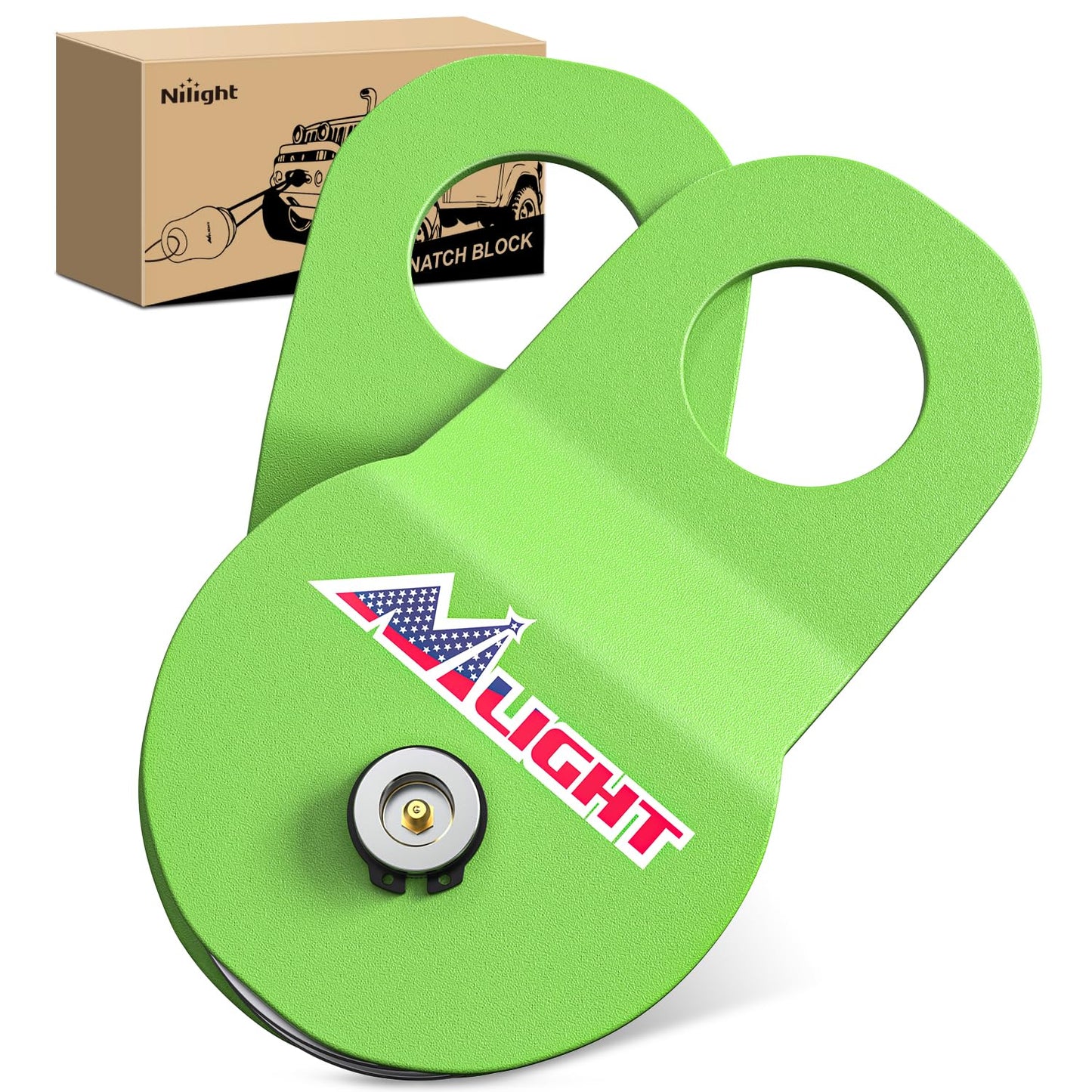 Nilight Anti-Theft Shackle Hitch Receiver 2Inch 45000 LBs Breaking Strength 3/4" Anti-Theft D Ring Shackle 5/8" Trailer Hitch Lock Pin Heavy Duty Solid Towing Kit for Trucks Off Road (Black)