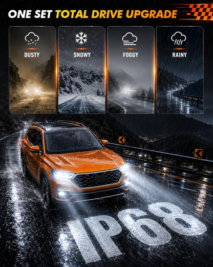 Termitor 2026 Upgraded H13/9008 Light Bulbs, 100,000LM 15X Ultra-Bright, 6500K Pure White 9008/H13 Fog Light Off-Road Conversion Kits, Easy Plug-N-Play Installation, IP68 Waterproof, Pack of 2