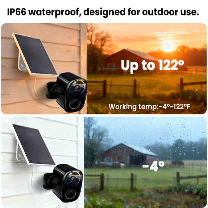 2026 Enhanced 2K UHD Security Cameras Wireless Outdoor – Free Cloud & SD Storage, Dual-Band WiFi 2.4G/5G, Full-Color Night Vision, 6-Month Battery, Motion Alerts, IP66 Weatherproof, 2-Way Talk