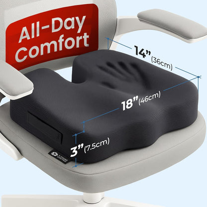 5 STARS UNITED Seat Cushion - Memory Foam Chair Cushion for Tailbone Pain Relief