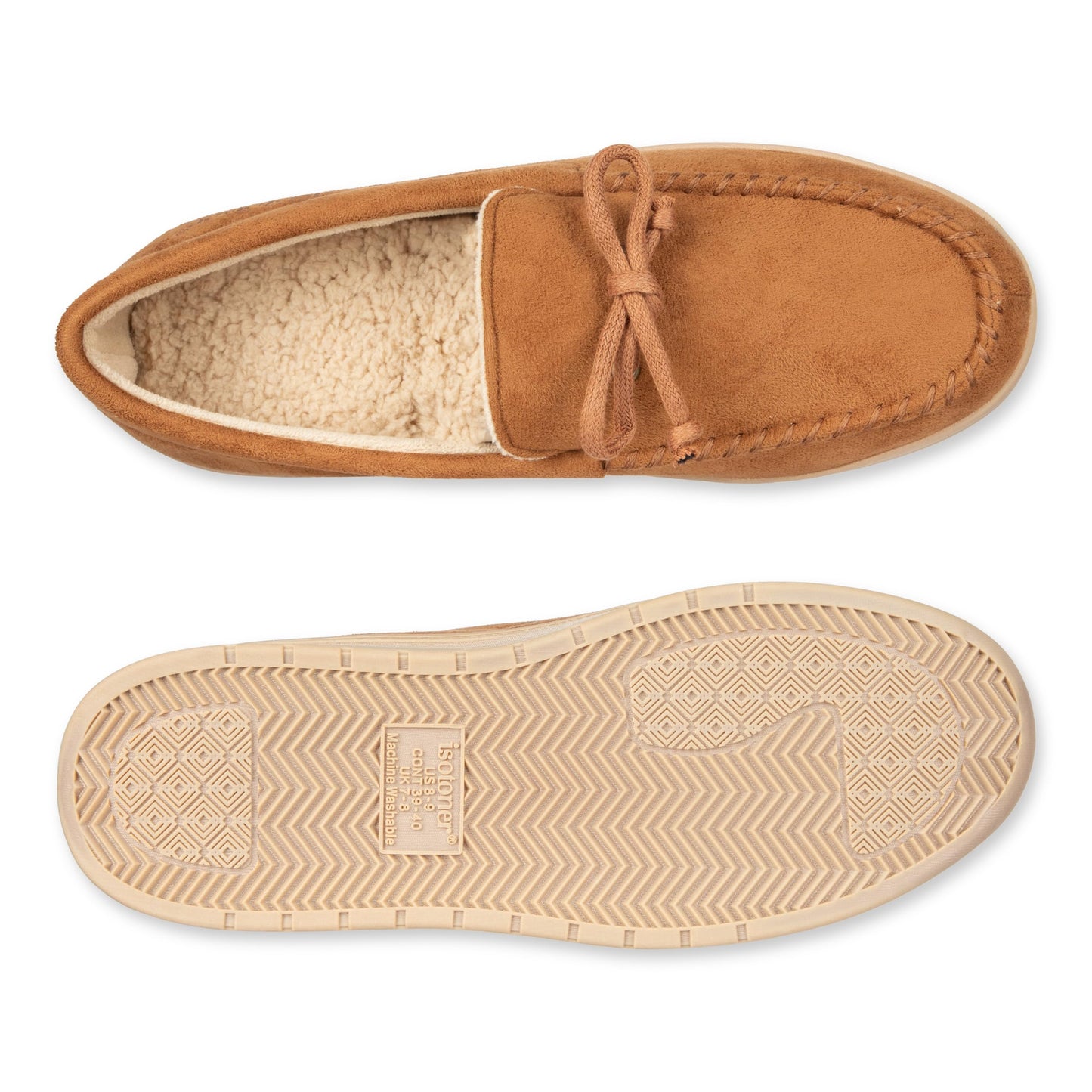 isotoner Men's Slip-on Indoor/Outdoor Microsuede Memory Foam Comfort Moccasin Slippers