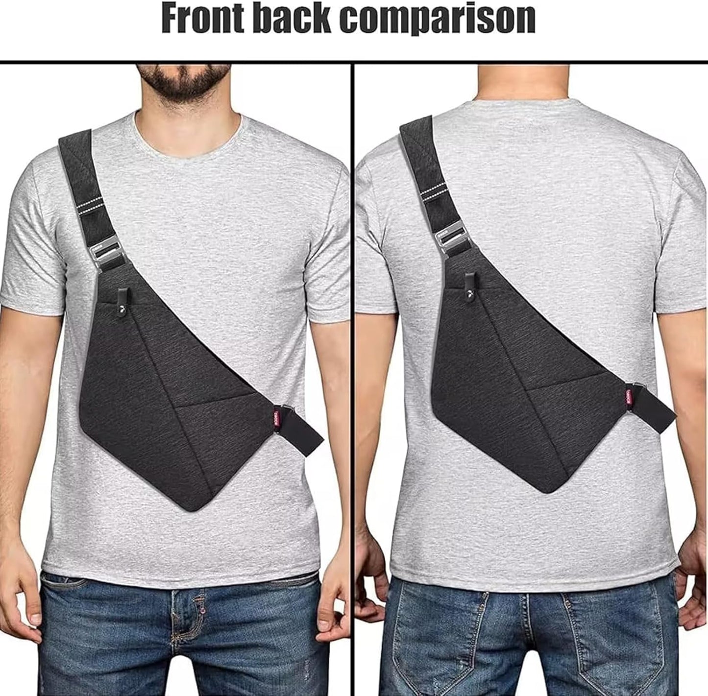 Wasserdichter Anti-Diebstahl Schulter Rucksack Sling Brust Crossbody Bag Abdeckpack Rucksack Fahrrad Sport (B13-007 Schwarz-linke Hand)