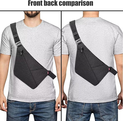 Wasserdichter Anti-Diebstahl Schulter Rucksack Sling Brust Crossbody Bag Abdeckpack Rucksack Fahrrad Sport (B13-007 Schwarz-linke Hand)