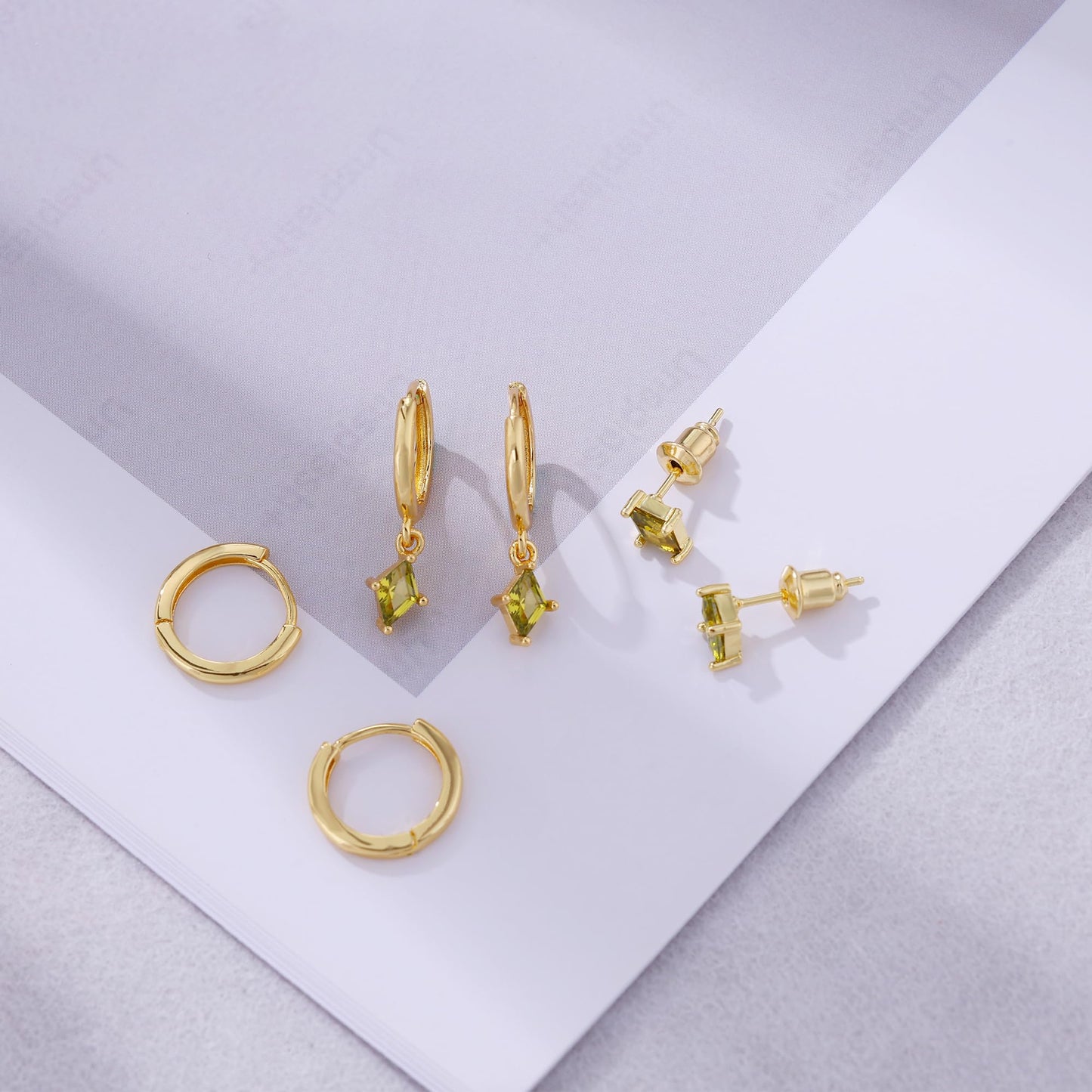 Gold Earrings For Women, Dainty Huggie Earrings Stack 14K Gold Plated Pearl Dangle Earrings for Women Trendy Cute Hypoallergenic Unique Gold Earring Stack Fashion Gold Jewelry Gifts