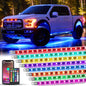 Nilight 4Pcs Car Underglow Neon Accent Strip Lights 252 LEDs RGB 8 Color Sound Active Function Music Mode with Wireless Remote Control Underbody Light Strips for Cars Van SUV Truck