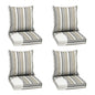 Arden Outdoor Foam Deep Seat Cushions Set, 24x24, Premium High-Density Foam, Never Flattens, Weather-Proof for Patio Chair Sofa Couch, Blue Shibori Stripe