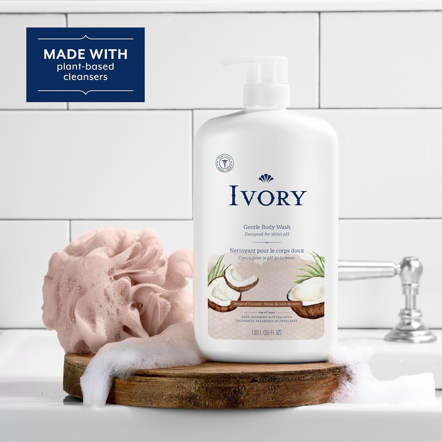 Ivory Milde & Sanfte Körperwäsche, Kokoswasserduft, 1,03 L