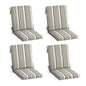 Arden 2-Pack Outdoor Patio Dining Chair Cushion, 20x44, Rain-Proof Seat Pad, Fade-Resistant Outdoor Cushion Black Cabana Stripe