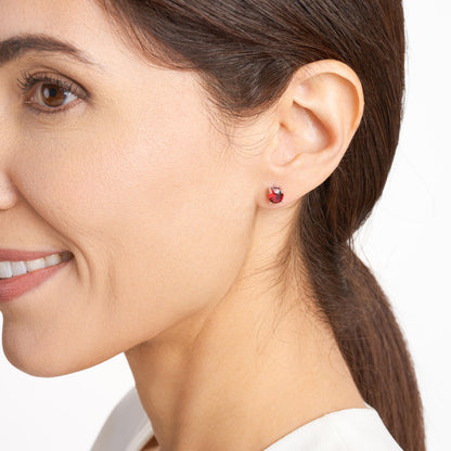 Amazon Essentials Sterling Silver Round Birthstone Stud Earrings