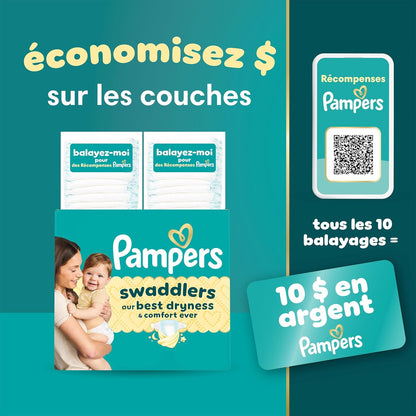 Pampers Swaddlers Windeln, Größe 0 (bis 4,5 kg), 84 Stück, Saugfähig, Hält Babys trocken und bequem, Hautverträgliche Einwegwindel