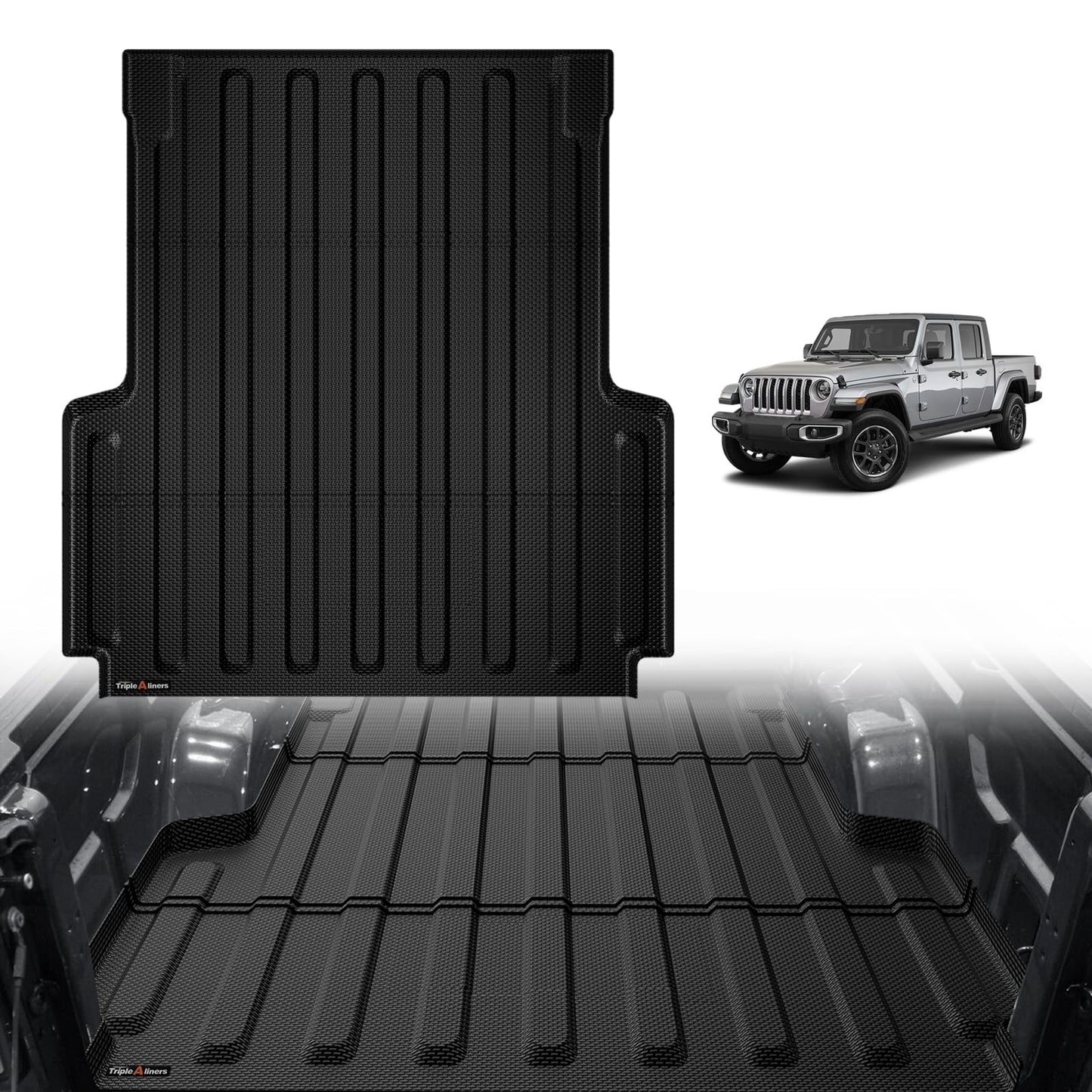 TripleAliners Truck Mat Compatible with 2019-2026 Chevy Silverado 1500 / GMC Sierra 1500 6.6FT Accessories, Truck Bed Mat Heavy Duty Custom Fit All Weather Protection TPE Pickup Liner, Standard Bed