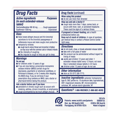 Mucinex DM Maximum Strength Cough Suppressant & Expectorant Tablets, 28ct - 1200mg Guaifenesin (Pack of 2)