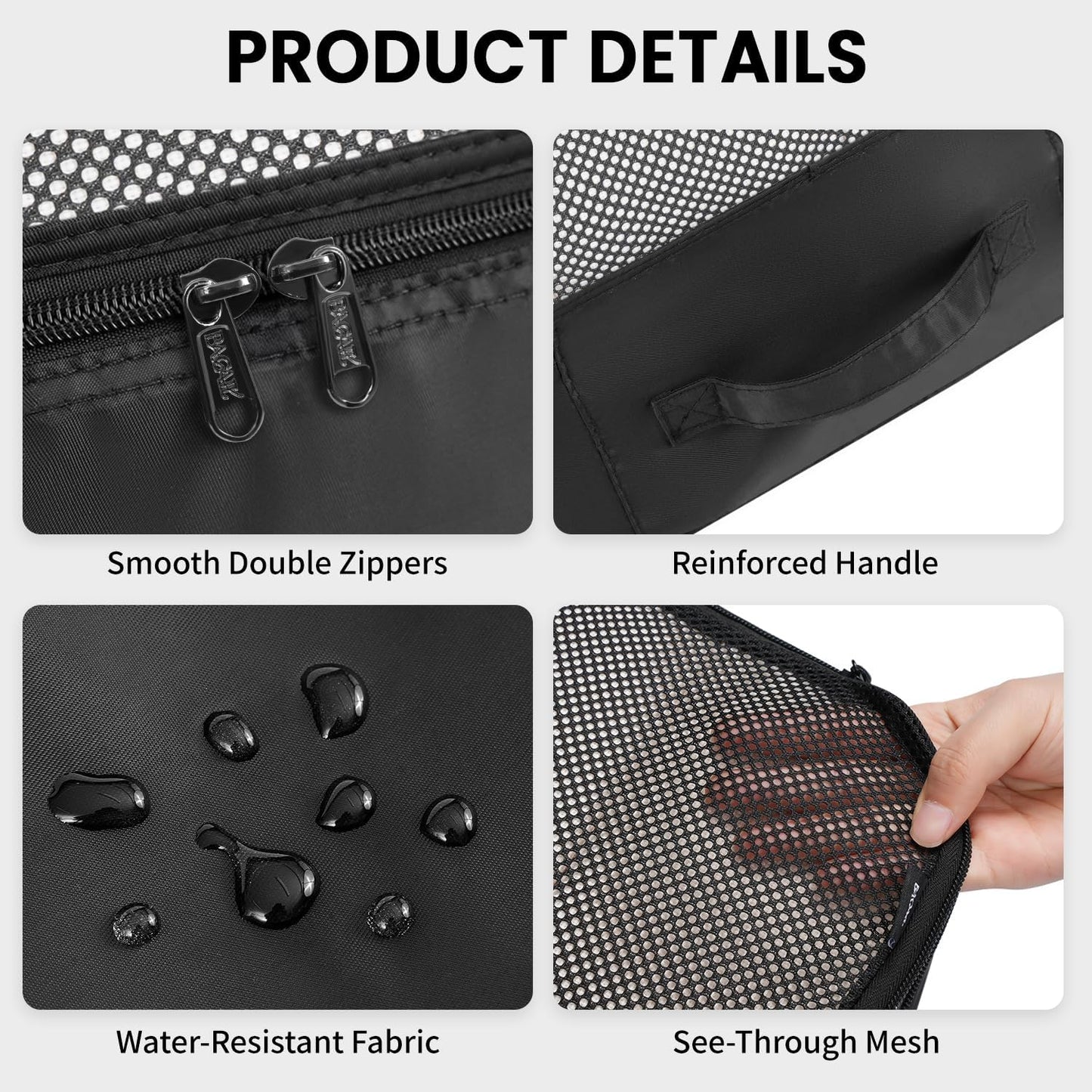 BAGAIL 8er Set Packwürfel Gepäckorganizer für Reisezubehör