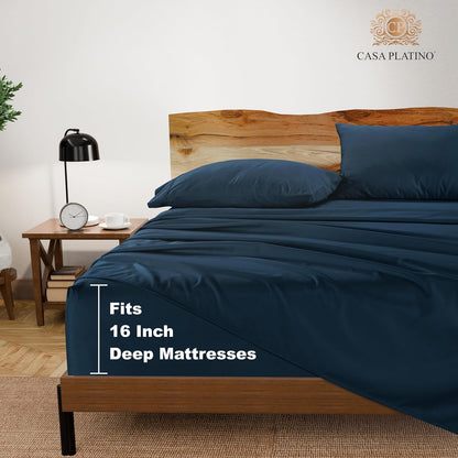 1000 Thread Count Queen Size Bed Sheet Set - Luxurious Comfort for a Restful Night's Sleep